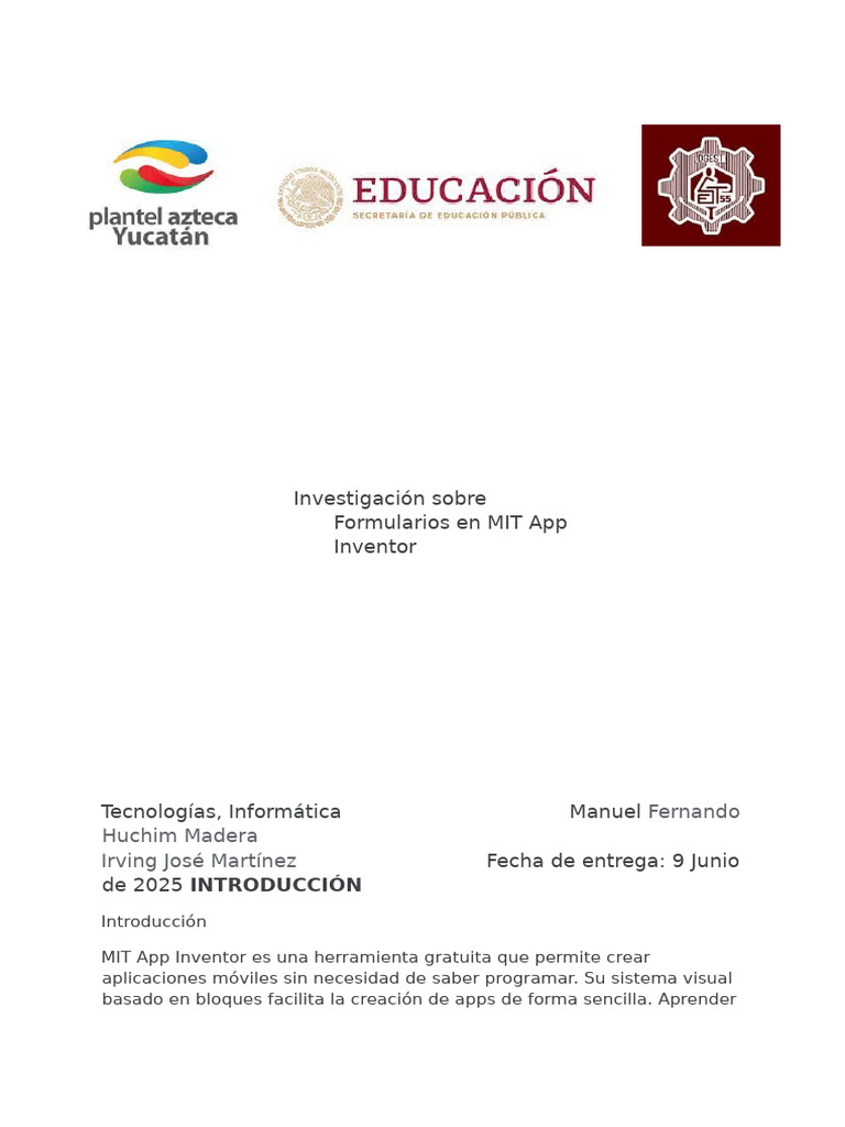 Formularios en MIT App Inventor: Guía Práctica | PDF | Aplicación movil ...