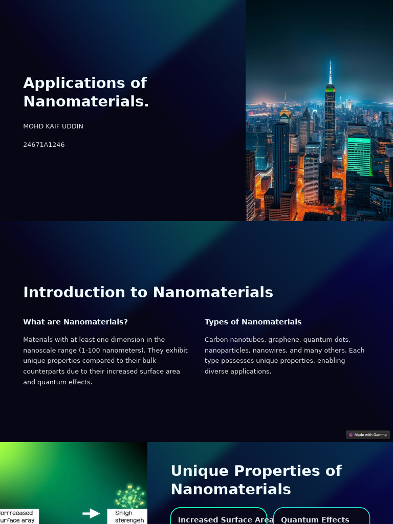 Applications and Benefits of Nanomaterials | PDF | Nanomaterials ...