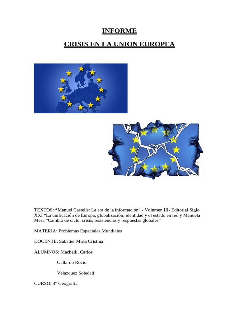 Crisis y Transformaciones en la UE | PDF | Comunidad Económica Europea ...