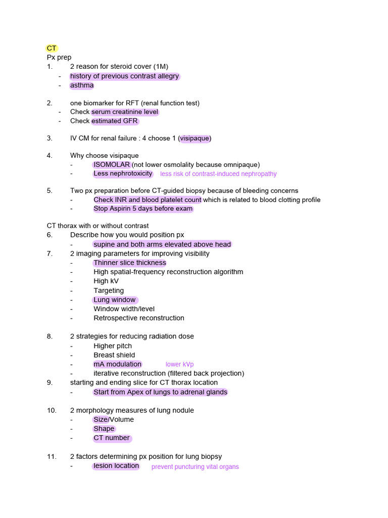 CT and Imaging Preparation Guidelines | PDF | Liver | Ct Scan