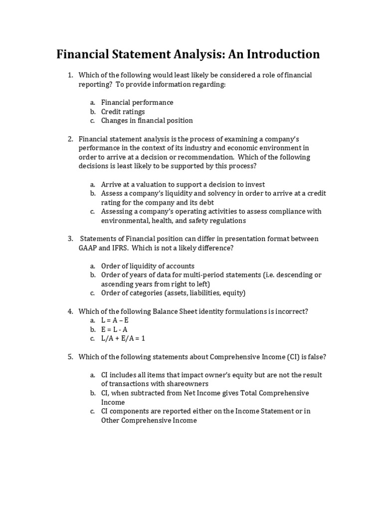 FRA Questions Complete | PDF | Deferral | Income Statement