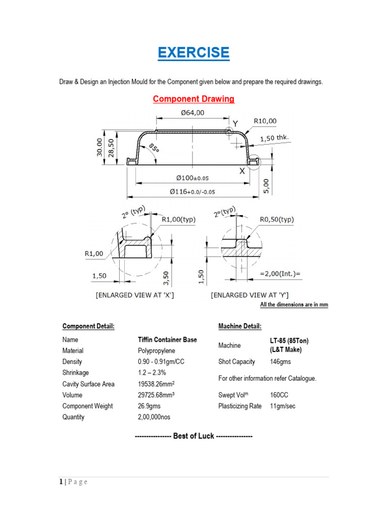Tiffin Container Mould Design Calaculation | PDF | Materials ...