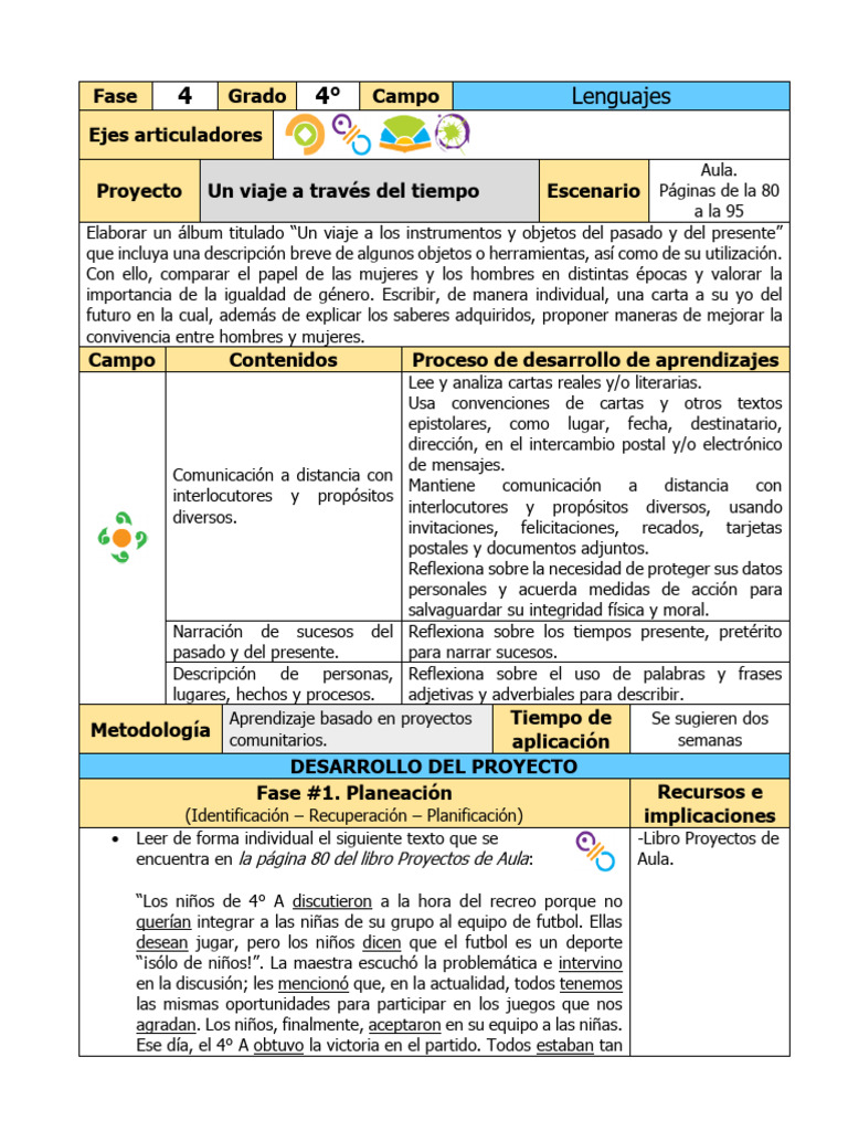 Un Viaje A Travez Del Tiempo (Lenguajes) 4 B | PDF | Verbo | Adverbio