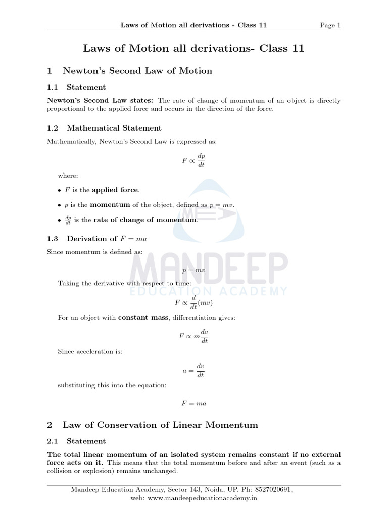 Physics | PDF | Force | Newton's Laws Of Motion
