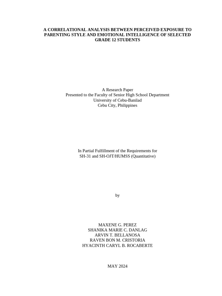 Parenting Style and Emotional Intelligence Analysis | PDF | Parenting ...