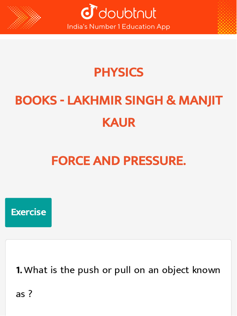 Books Doubtnut Question Bank | PDF | Force | Pressure
