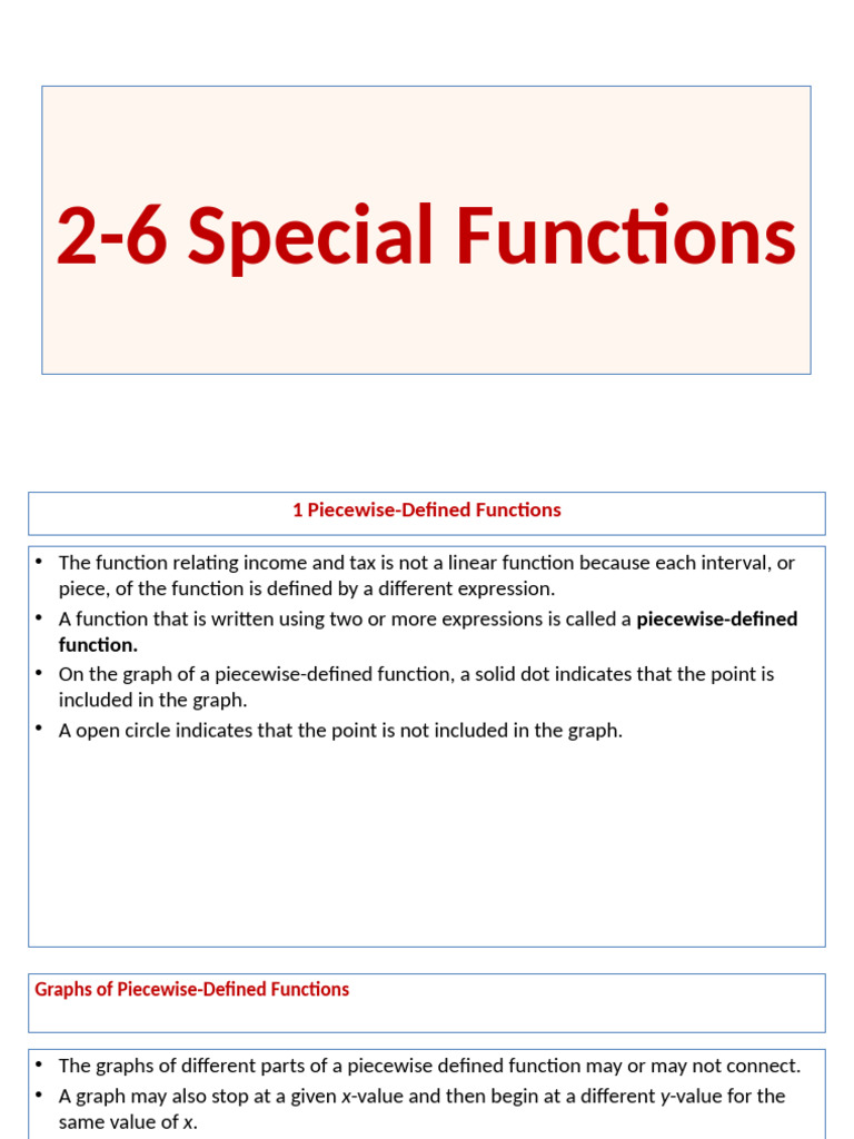 2-6 Special Functions | PDF | Function (Mathematics) | Mathematical ...