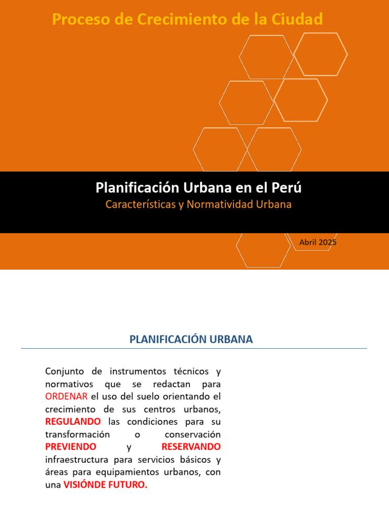 Planificación Urbana en el Perú: Normas y Retos | PDF | Planificación ...