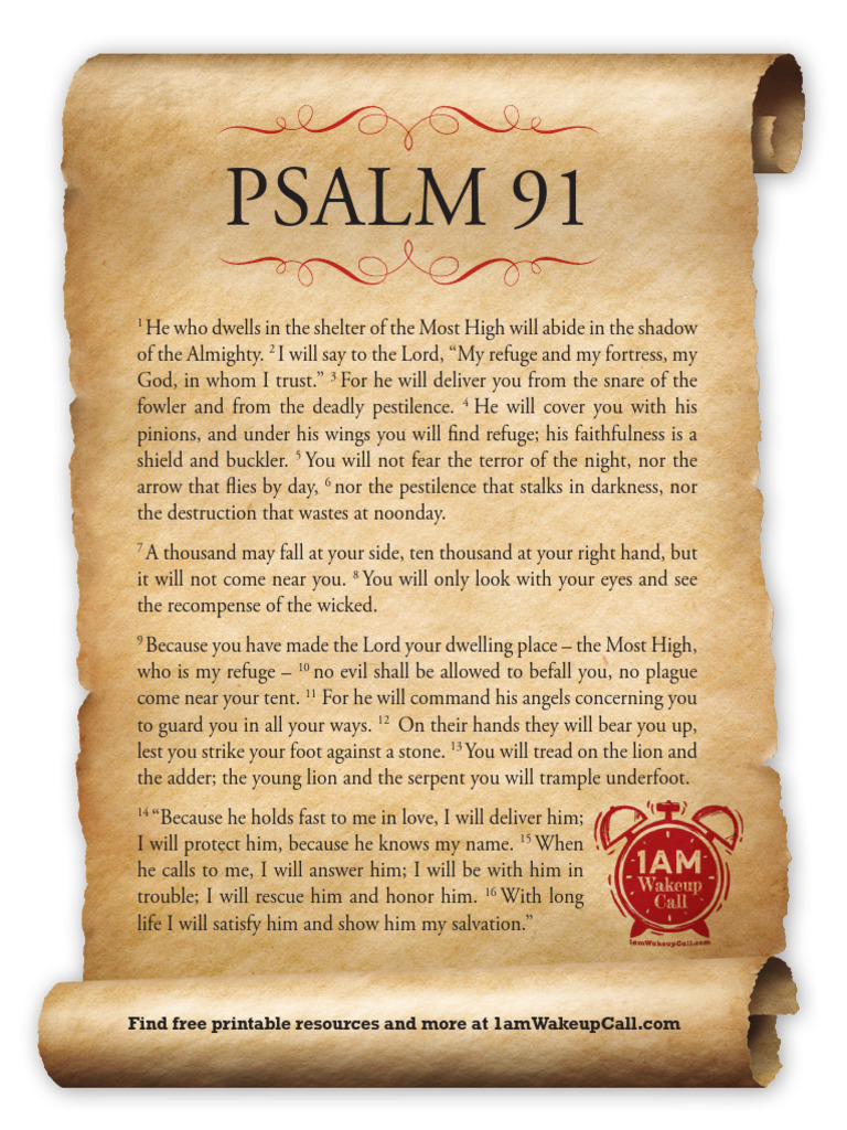 psalm 91 print able | pdf