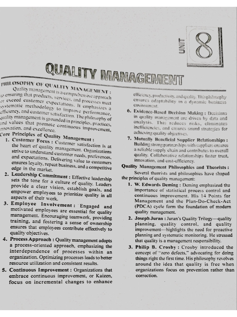 Quality Management | PDF