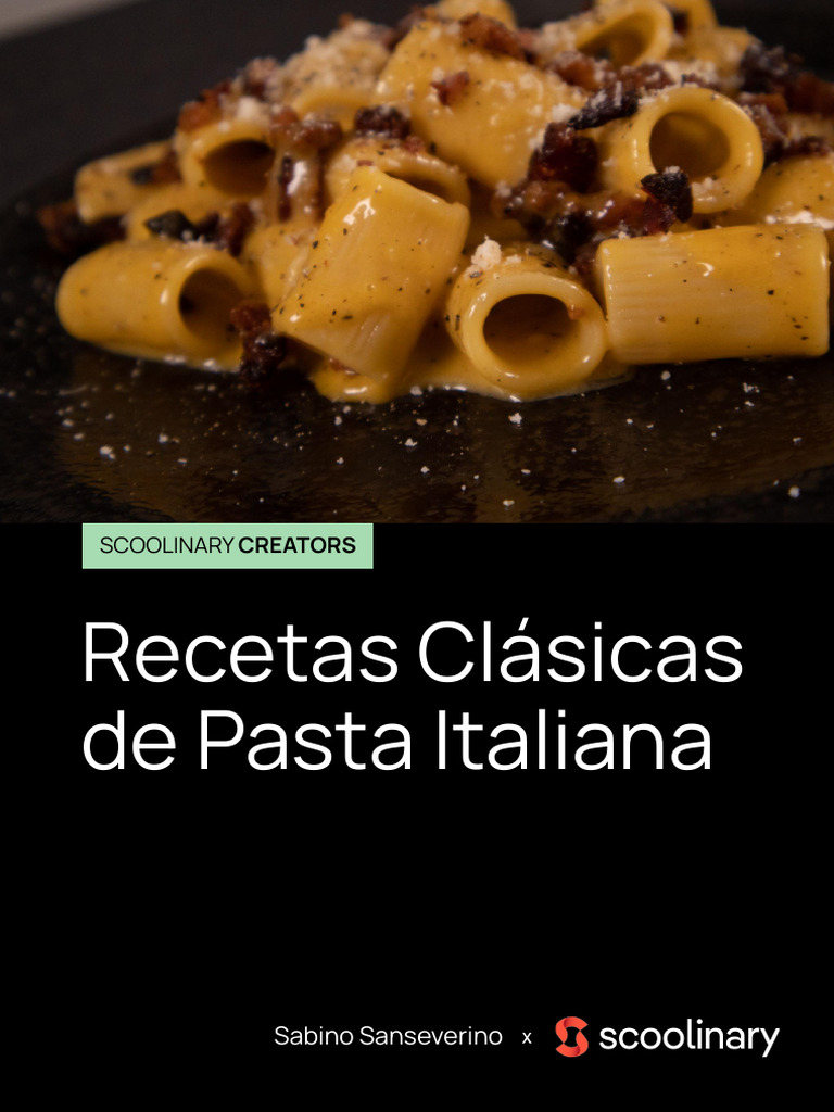 Recetas Clásicas de Pasta Italiana | PDF | Cocinando | Cocina mediterranea