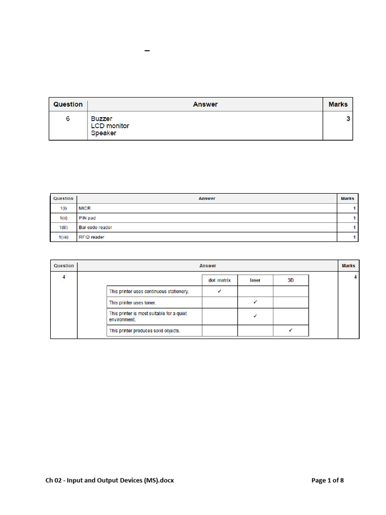 CH 02-Input and Output Devices (MS) | PDF