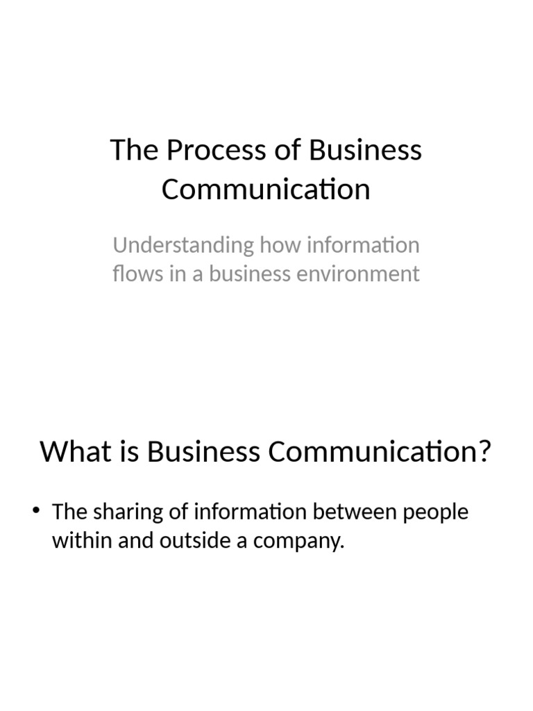 Business Communication Process Explained Pdf