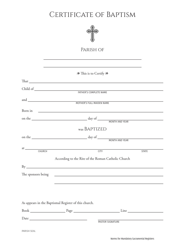 Certificate of Baptism Template | PDF | Baptism | Sacraments