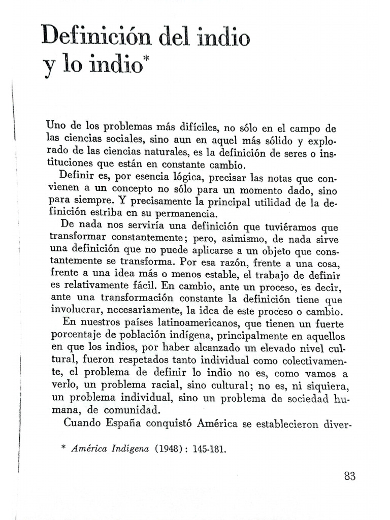 Definición Del Indio y Lo Indio | PDF