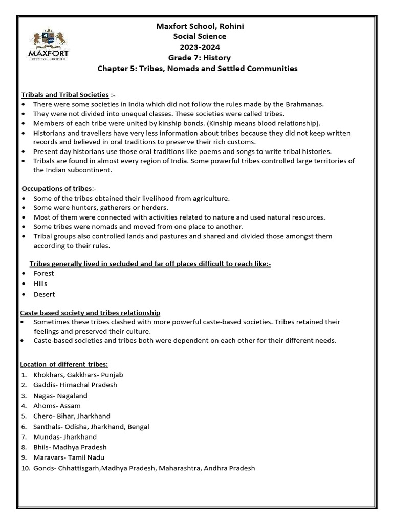 Notes +Tribes,+Nomads+and+Settled+Communities | PDF | South Asia
