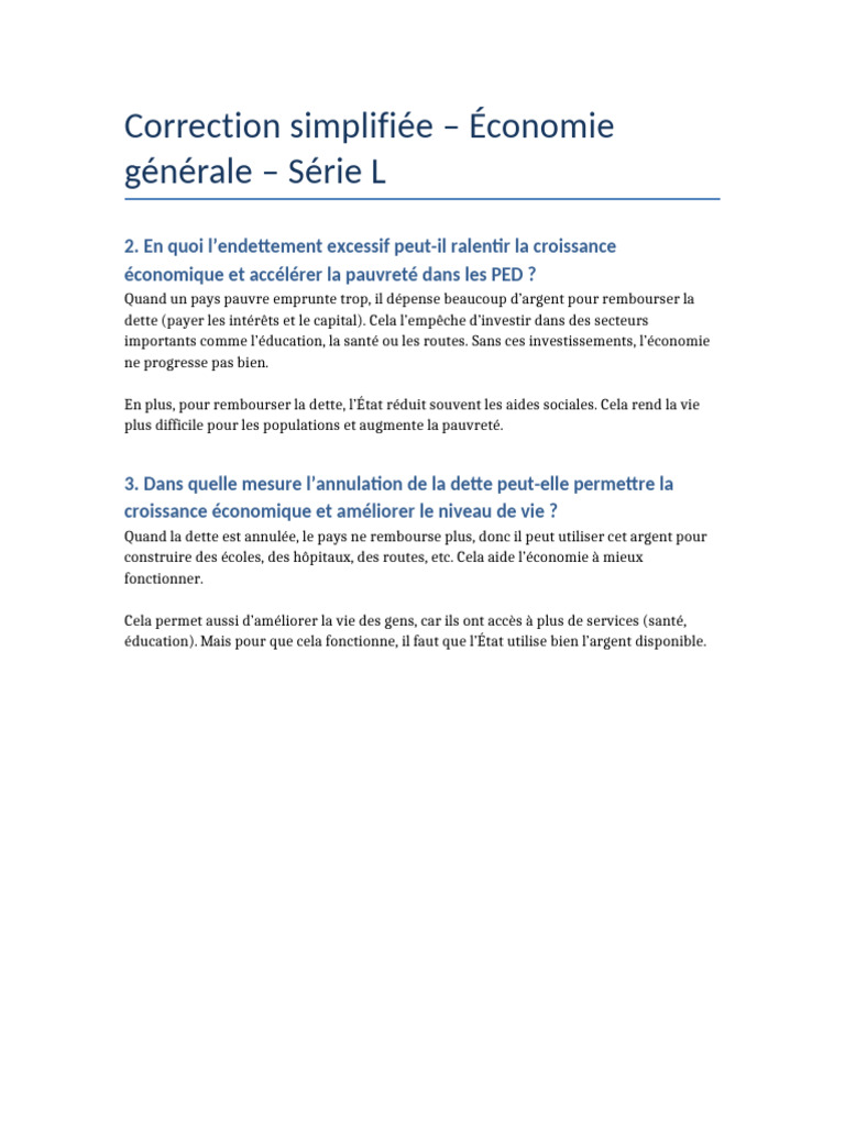 Impact de l'endettement sur la croissance | PDF