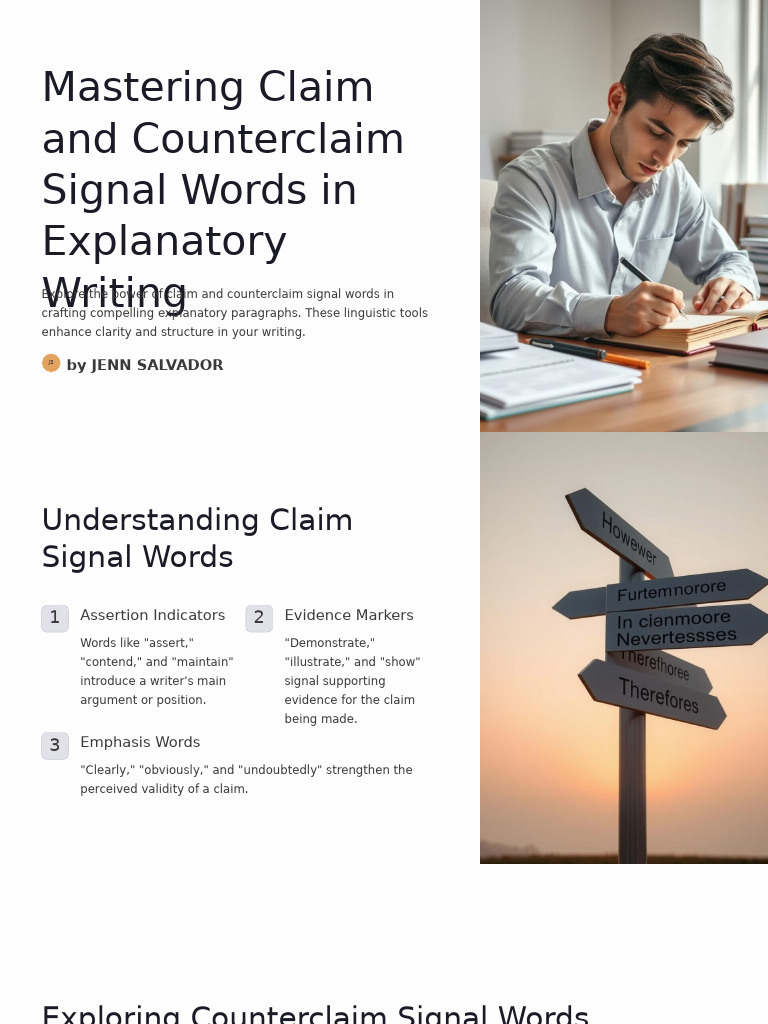 Mastering Claim and Counterclaim Signal Words in Explanatory Writing ...