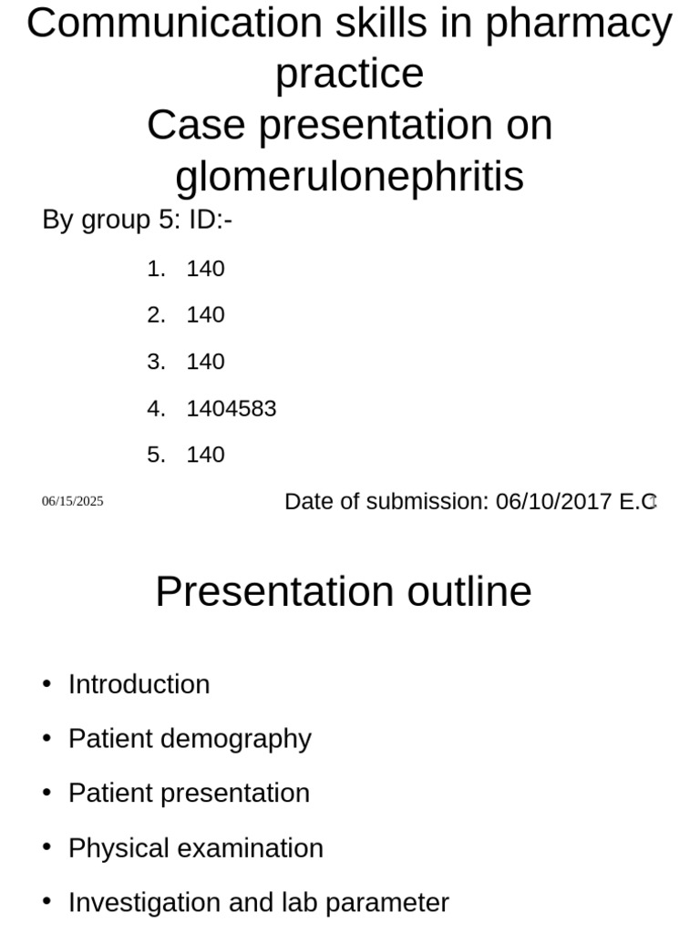 Glomerulonephritis Case Study Analysis | PDF | Kidney Disease ...