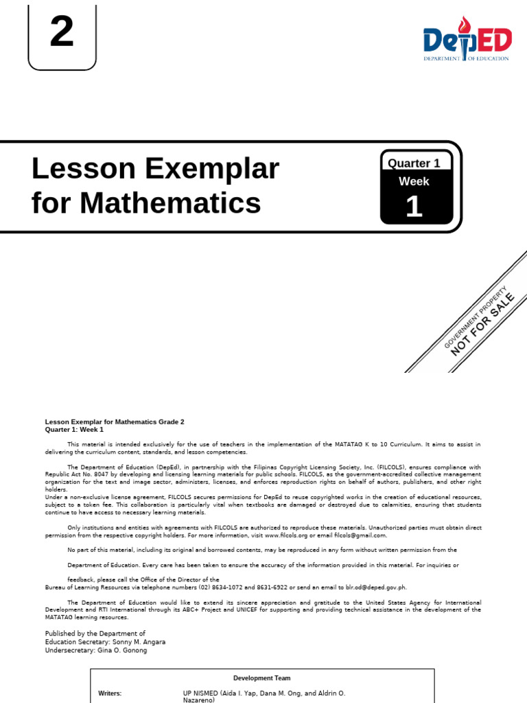 Grade 2 Math: Week 1 Lesson Plan | PDF | Shape | Rectangle