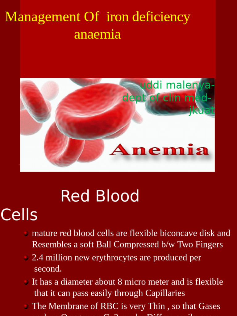 1.b Management of Iron Deficiency Anaemia-2 | PDF | Anemia | Red Blood Cell