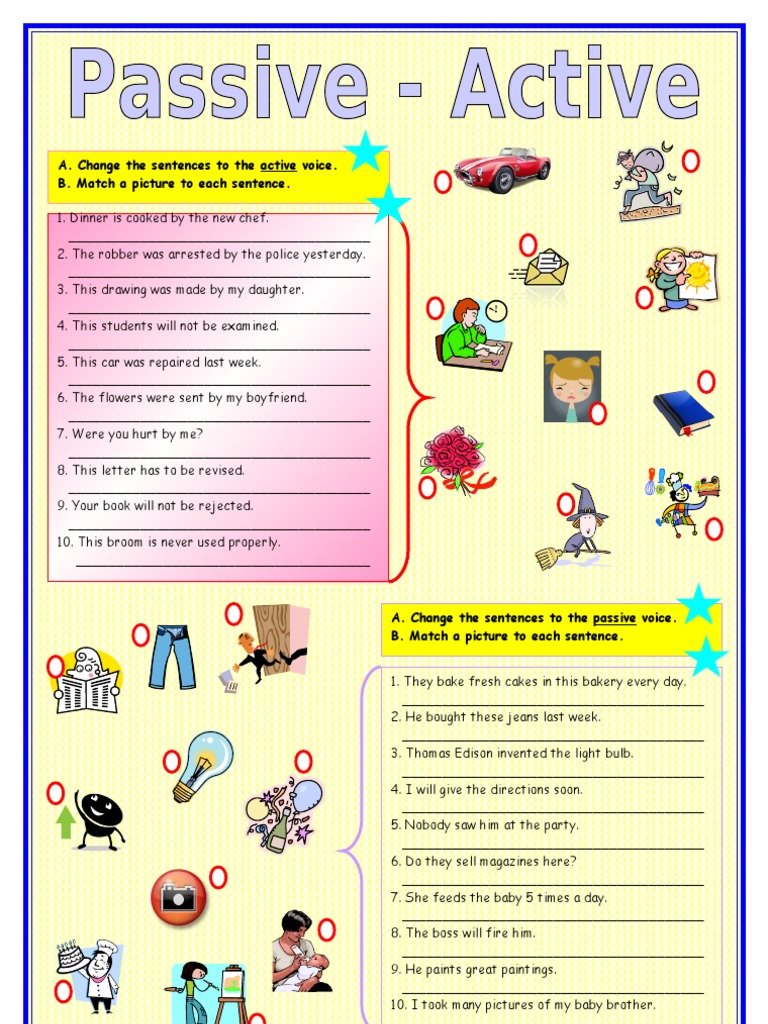 Active and Passive Voice Exercises | PDF