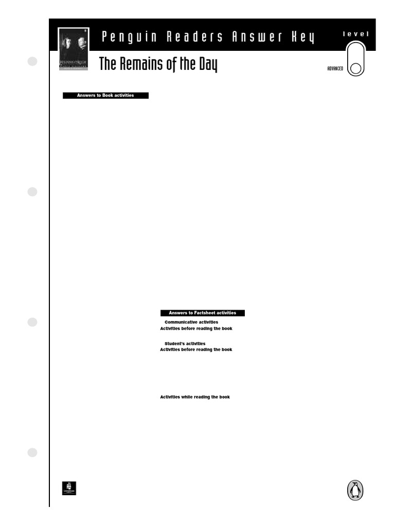 Advanced Answer Key for 
