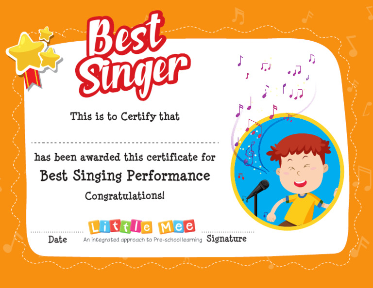 Best Singer Certificate Award | PDF