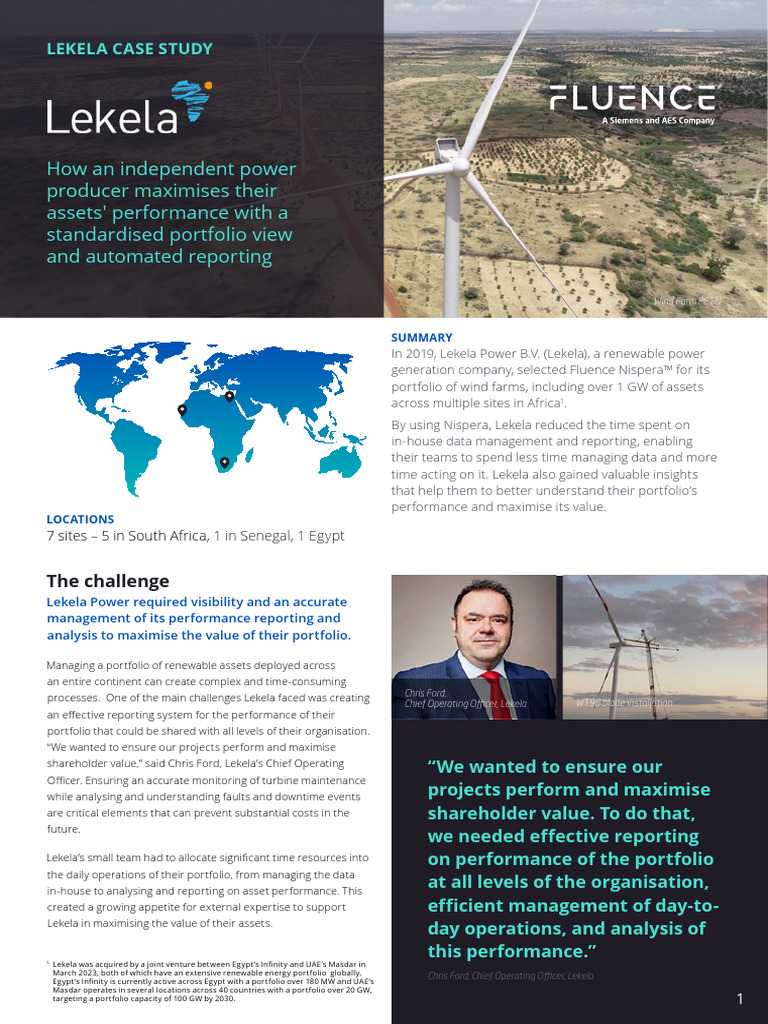 Case Study Lekela Nispera CS 008 01 en A4 | PDF | Analytics | Wind Farm