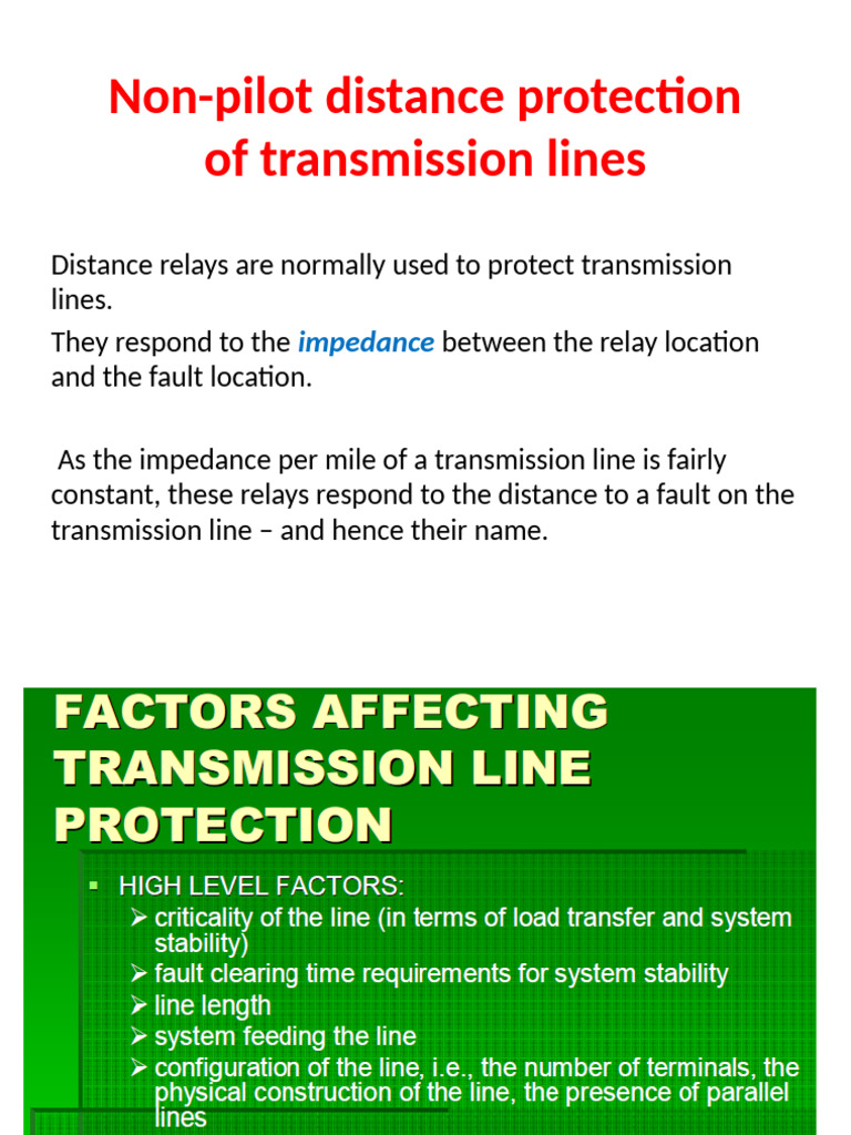 Non-Pilot Distance Protection Overview | PDF | Electrical Impedance ...