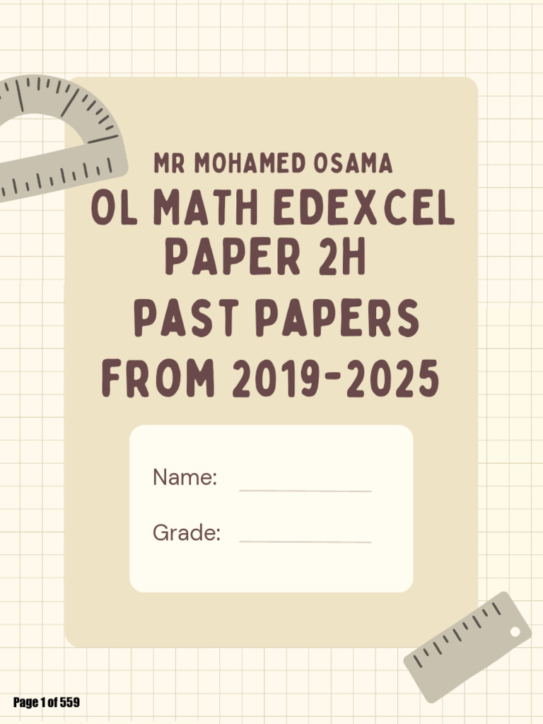 Edexcel IGCSE Math Past Papers 2019-2025 | PDF | Area | Equations