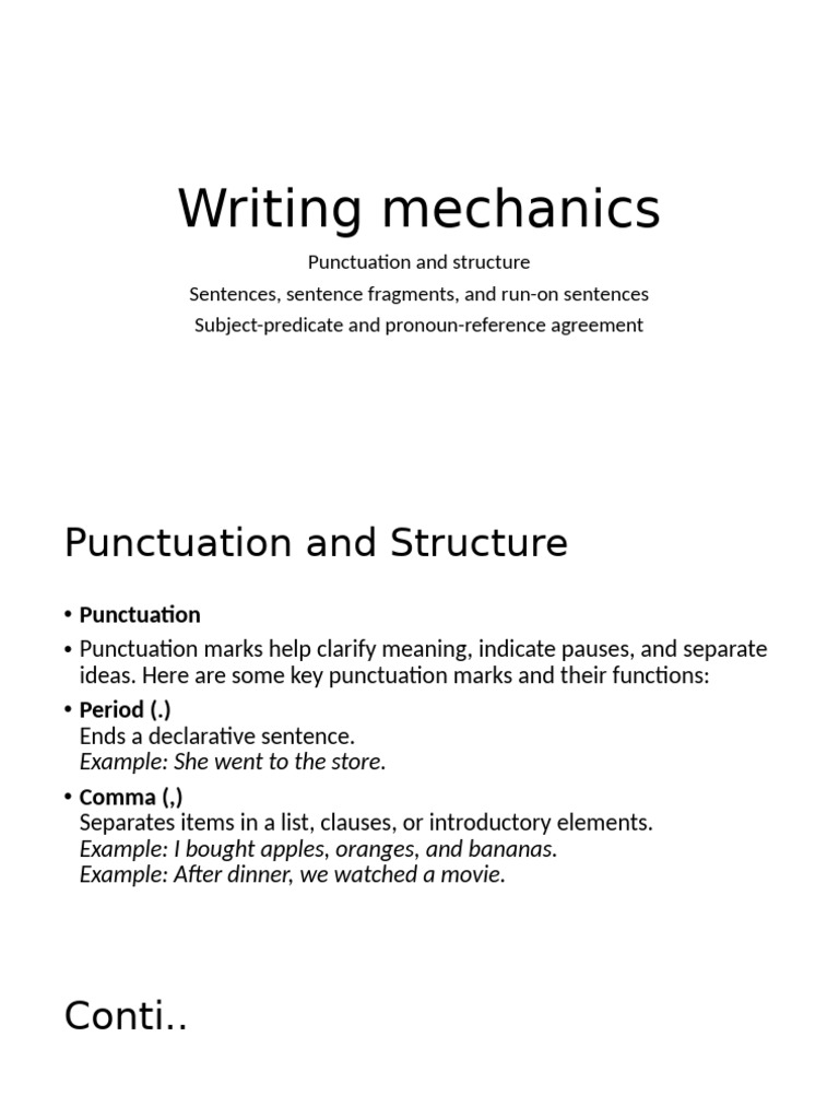 Mastering Writing Mechanics and Punctuation | PDF | Grammatical Number ...