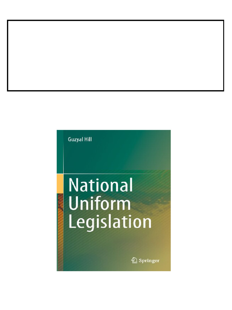National Uniform Legislation Guzyal Hill pdf download | PDF | Australia ...