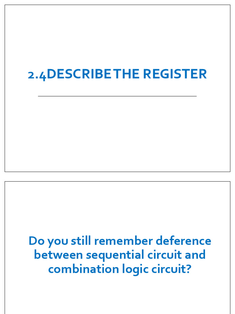 2.4 Describe The Register 2.5 Describe The Memory Organisation | PDF ...