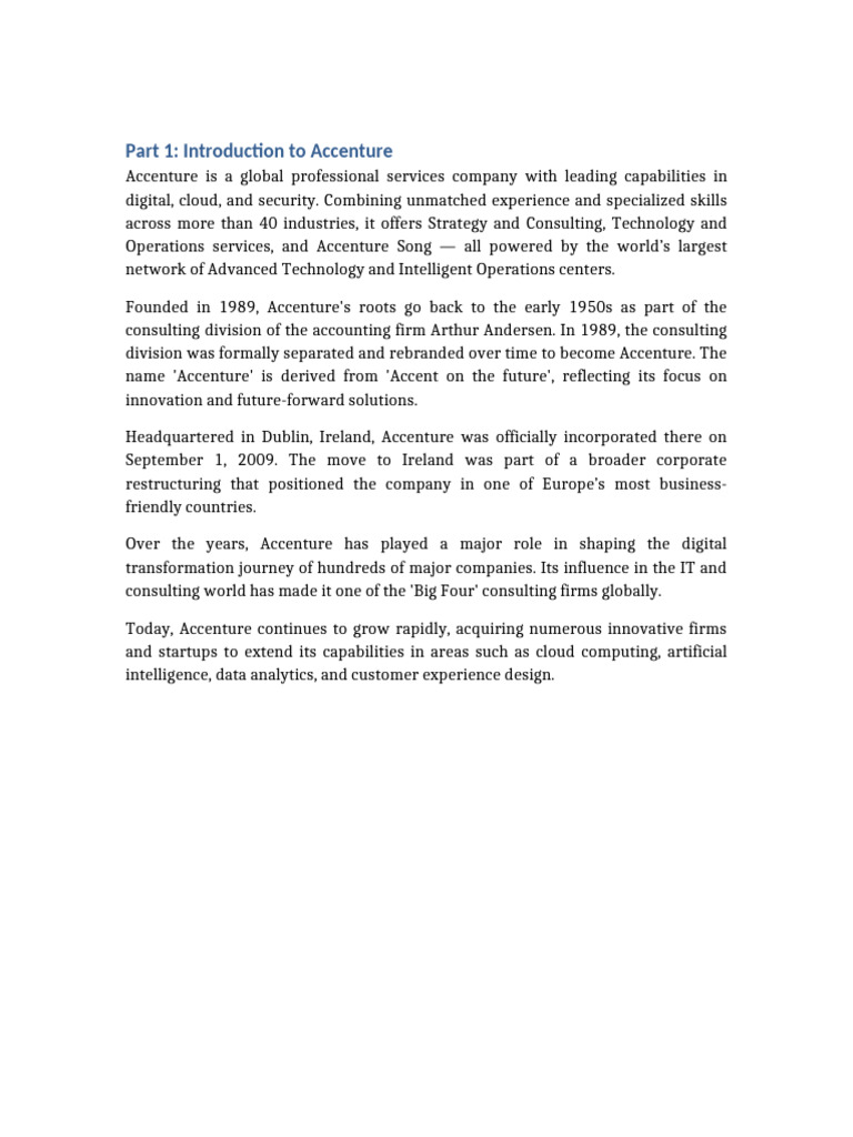 Overview of Accenture's Services | PDF | Accenture | Computing