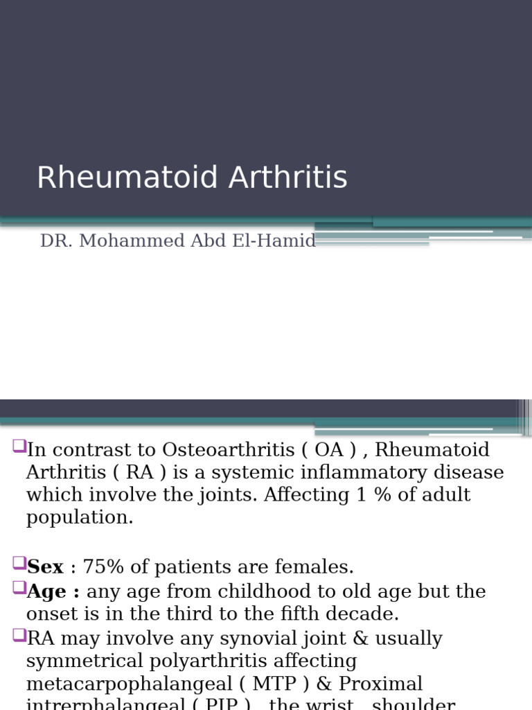 Overview of Rheumatoid Arthritis | PDF | Rheumatoid Arthritis | Arthritis