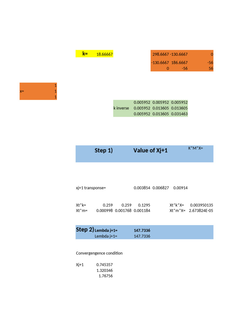 Mode Shape Excel Table | PDF