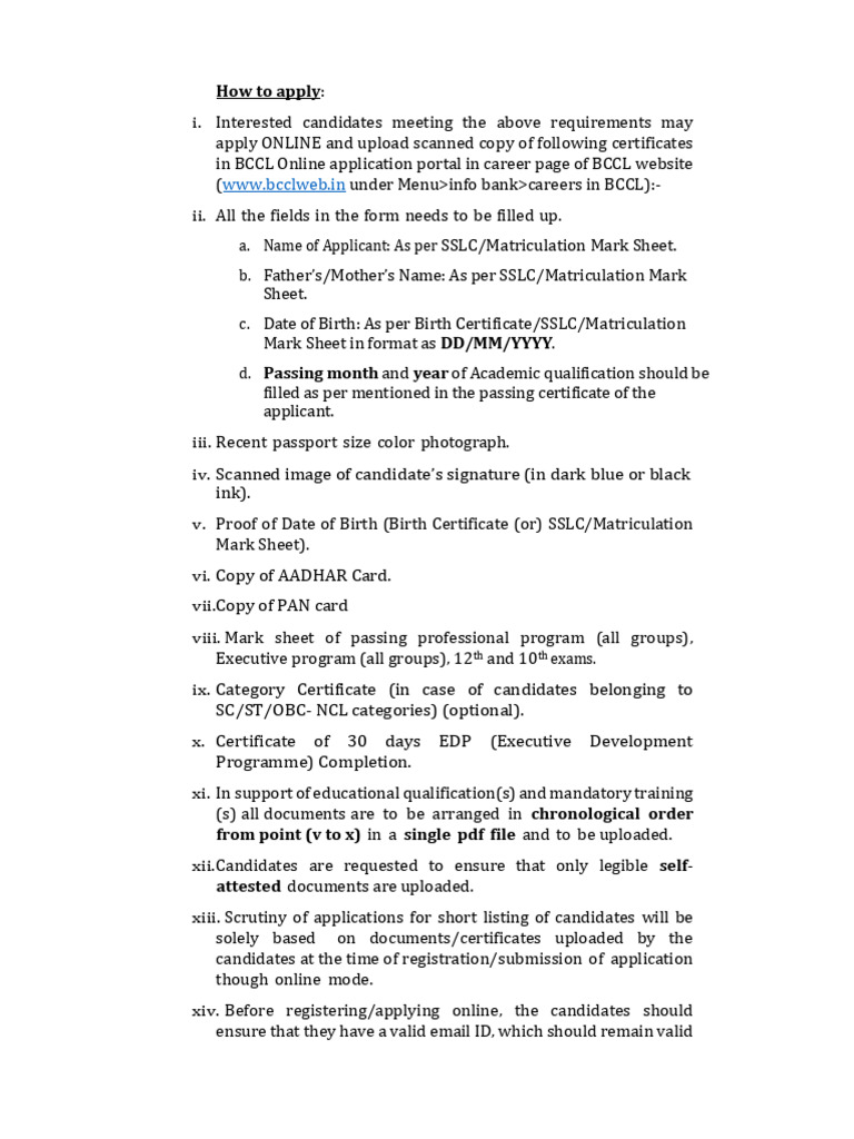 BCCL Online Application Guide | PDF | Birth Certificate