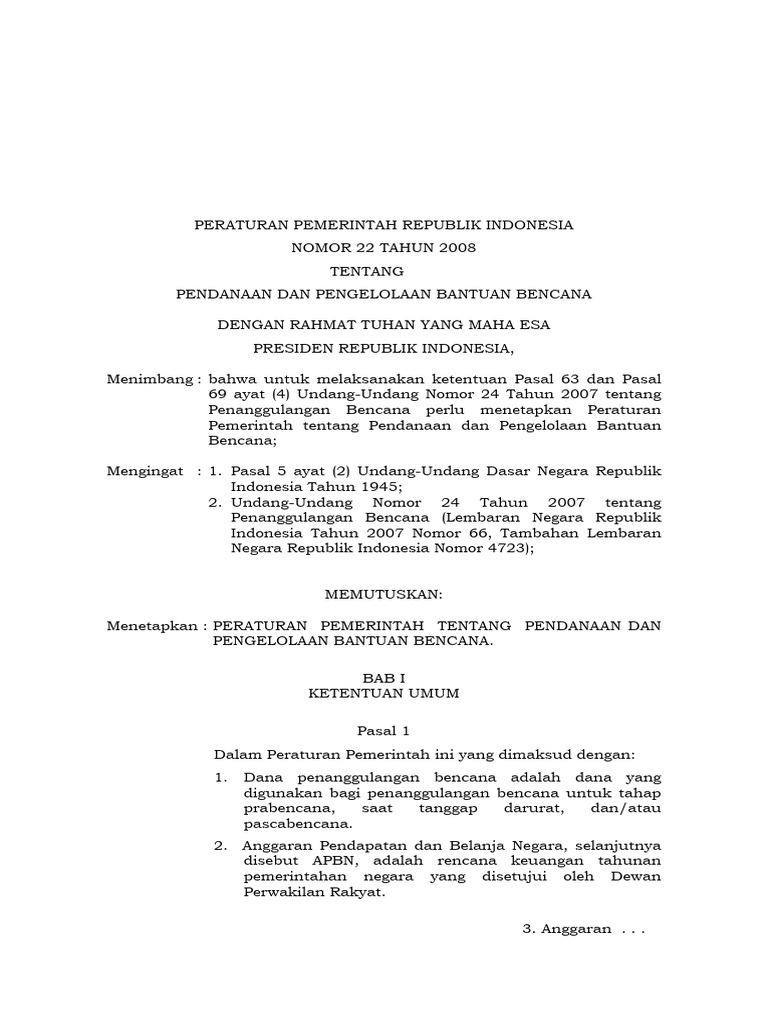 PP 22 Tahun 2008 | PDF