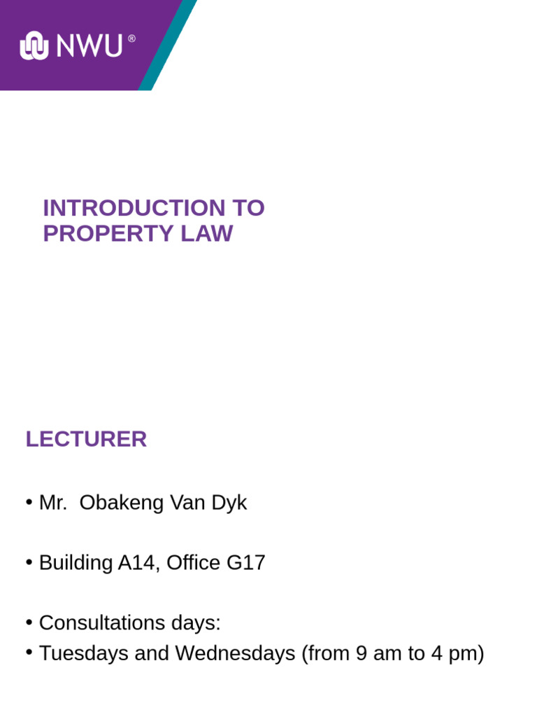 Introduction to Property Law Overview | PDF | Property | Common Law