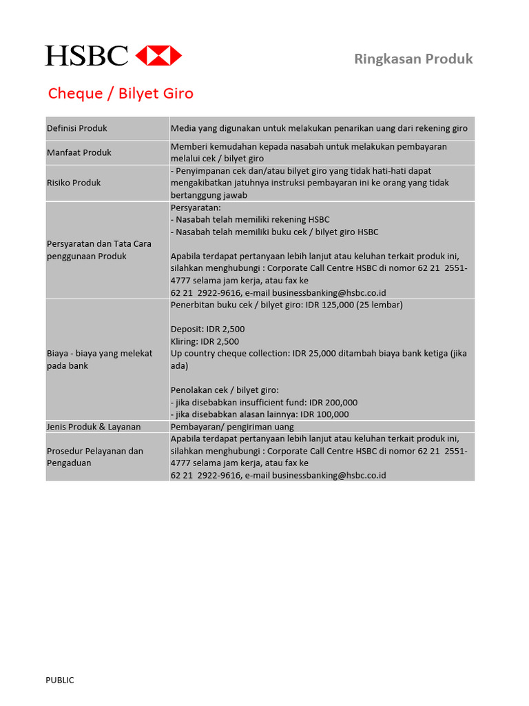 Cheque Bilyet Giro Pcm | PDF