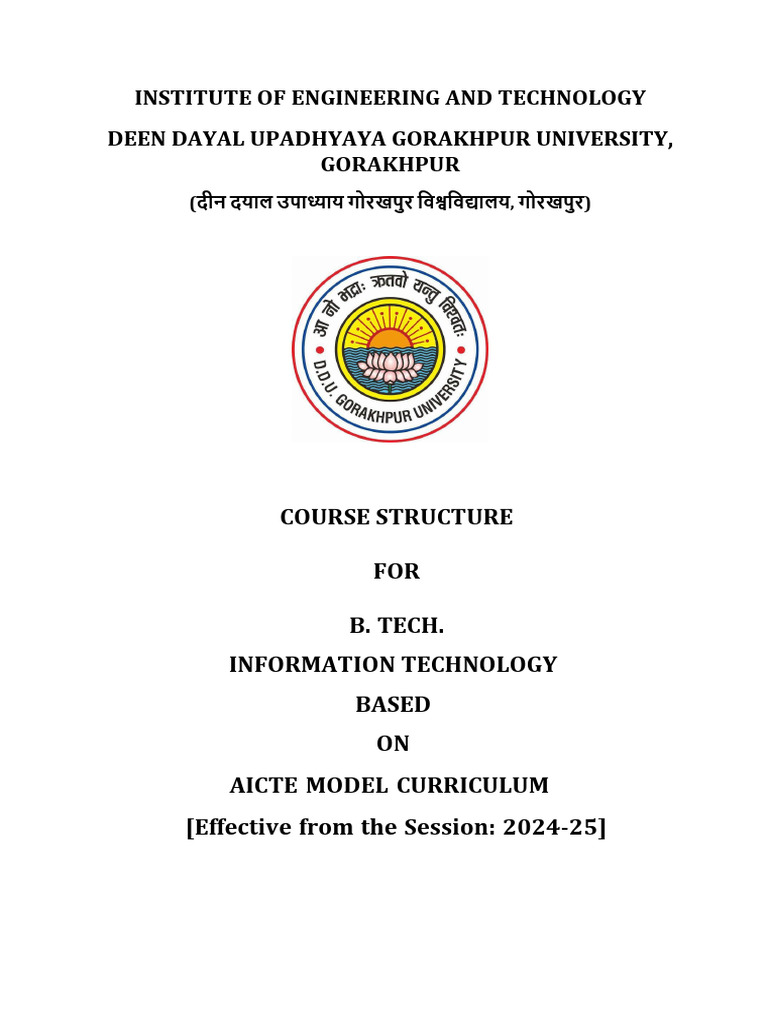 Btech It Course Structure 2024 25 Final | PDF | Engineering | Computer ...