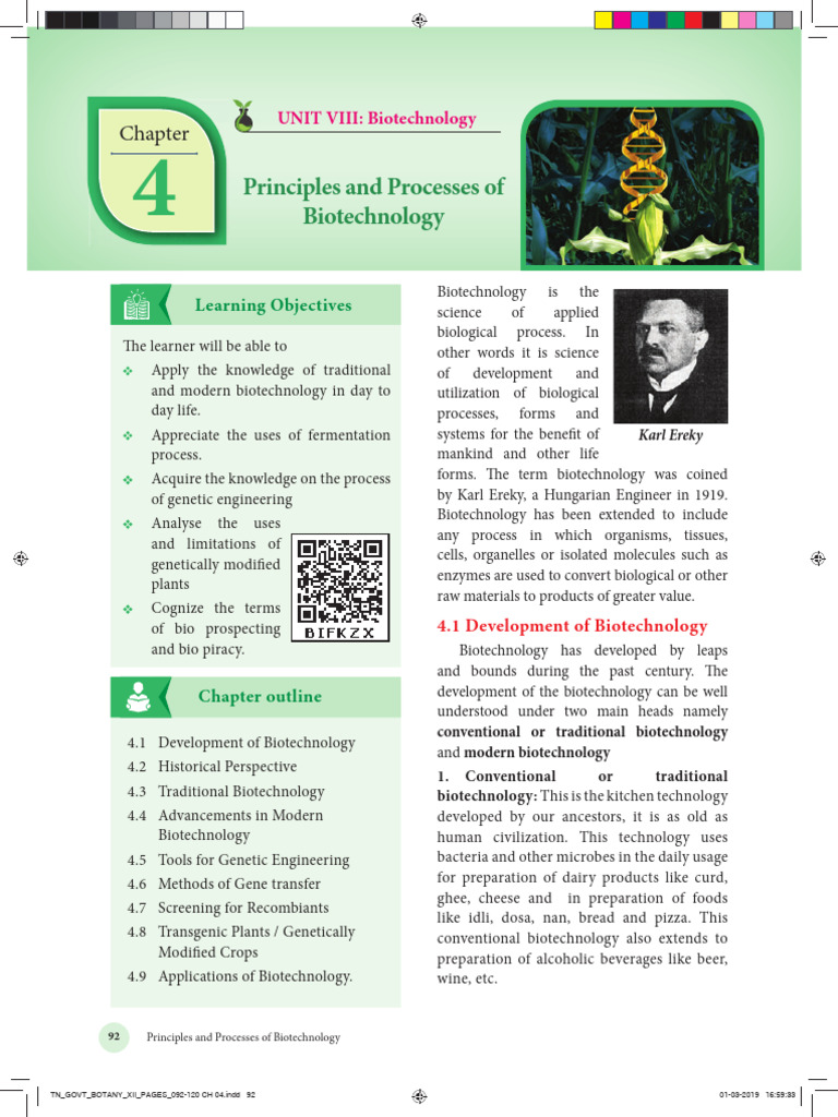 Principles of Biotechnology Explained | PDF | Biotechnology | Genetic ...