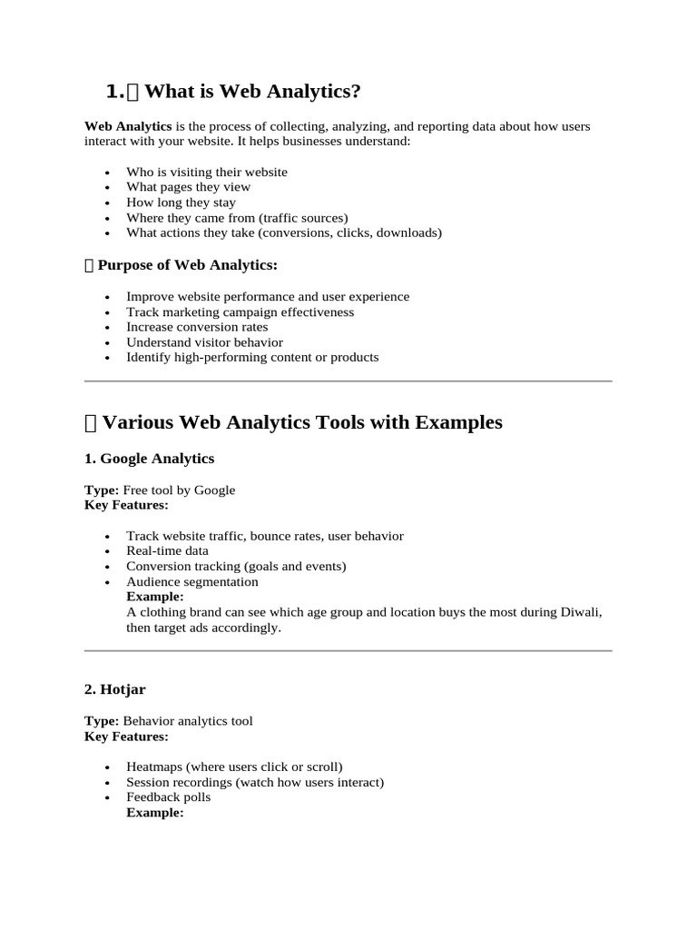 Web Analytics: Tools and Insights Guide | PDF | Performance Indicator ...