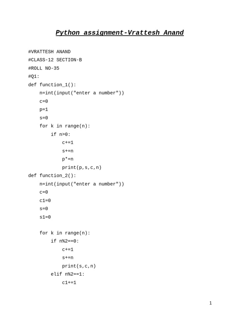 Python Assignment-Vrattesh Anand | PDF | Prime Number | Arithmetic