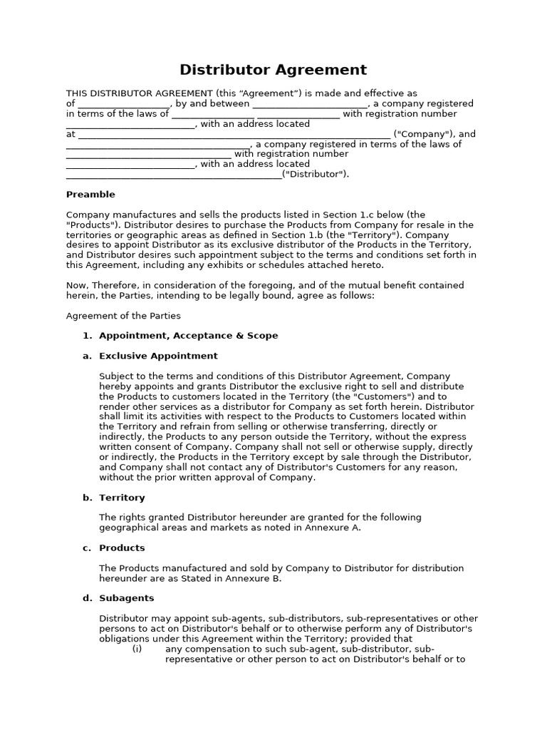 Distributor Agreement - Draft - 26.03.25 | PDF | Indemnity | Arbitration