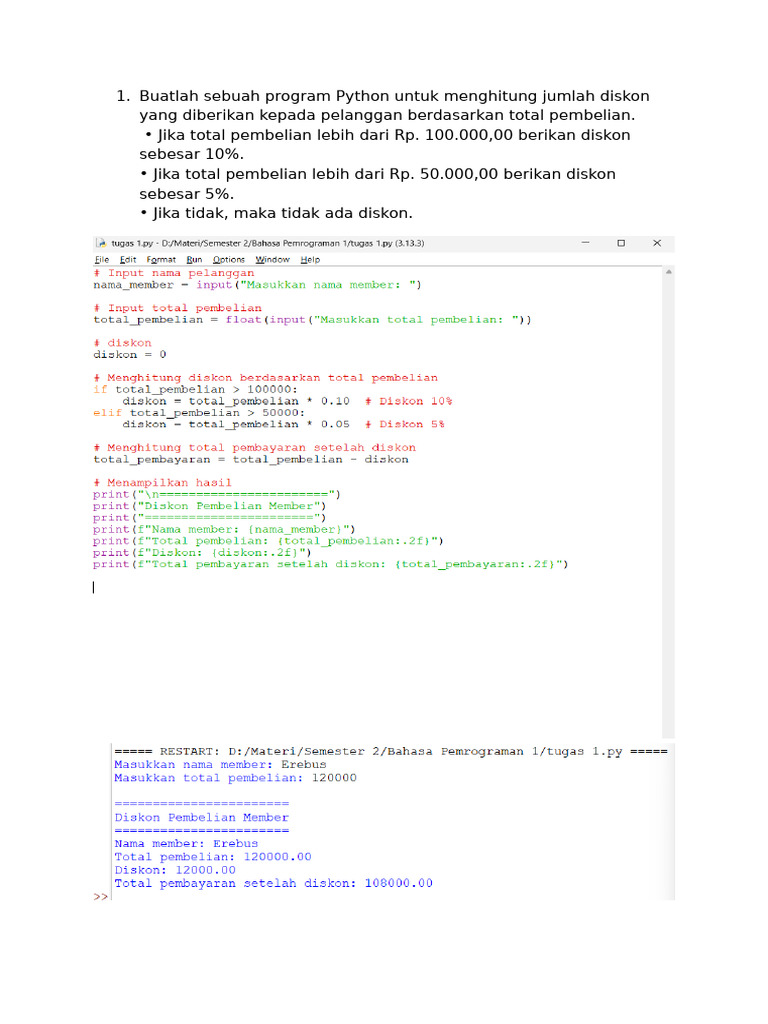 Menghitung Diskon dengan Python | PDF