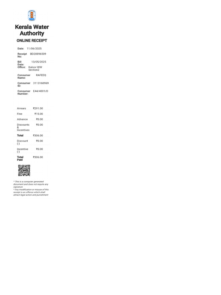 Kwa Last Receipt | PDF