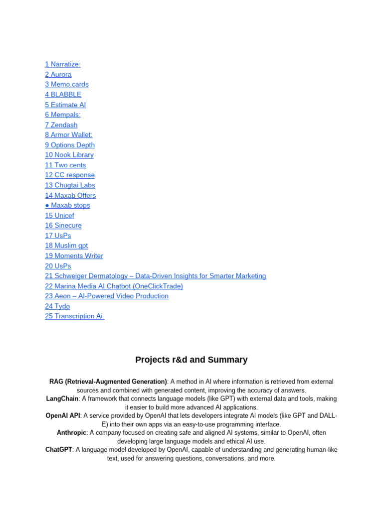 Projects R&D and Summary | PDF | Artificial Intelligence | Intelligence ...