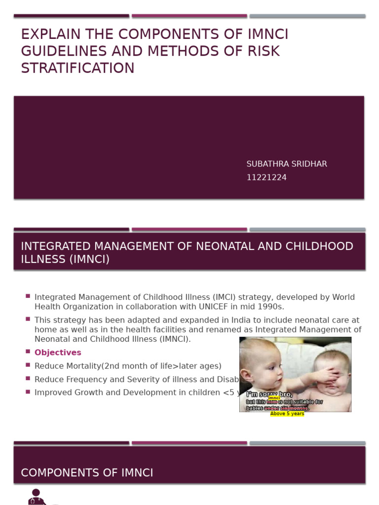 Explain The Components of Imnci Guidelines and Methods | PDF | Health ...